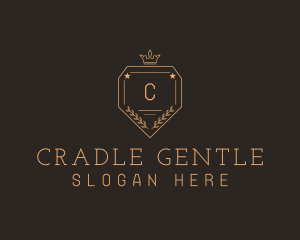 Crown Wreath Shield College logo design