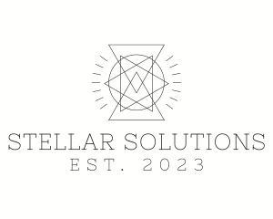 Astral Geometric Hourglass logo design