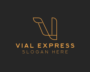 Logistics Delivery Letter V logo design