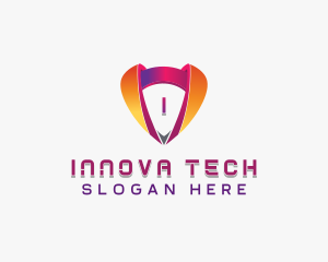 Cybersecurity Tech Shield logo design