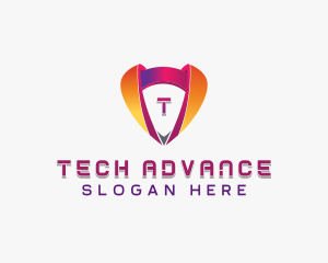 Cybersecurity Tech Shield logo design