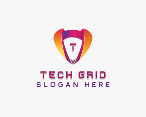 Cybersecurity Tech Shield logo design