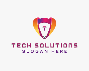 Cybersecurity Tech Shield logo design