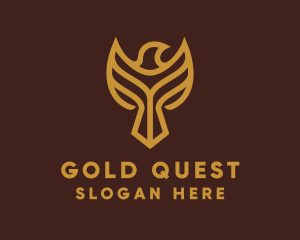 Gold Eagle Bird logo design