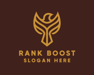 Gold Eagle Bird logo design