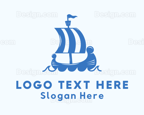 Ancient Viking Ship Logo