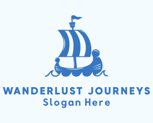 Ancient Viking Ship Logo