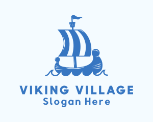 Ancient Viking Ship logo design