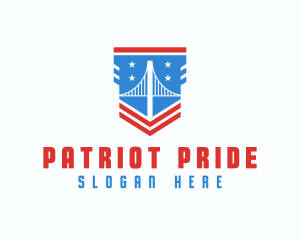 Patriotic USA Bridge logo design