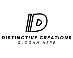 Line Letter D logo design