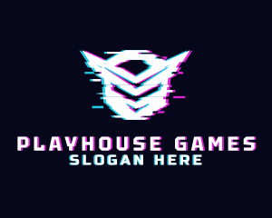 Gaming Robot Glitch logo design