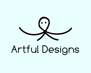 Hand Drawn Octopus logo design