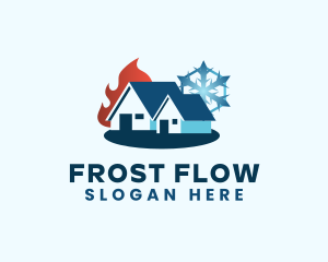 House Snowflake Flame logo