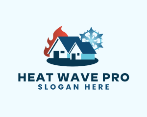 House Snowflake Flame logo