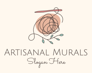 Leaf Crochet Thread logo design