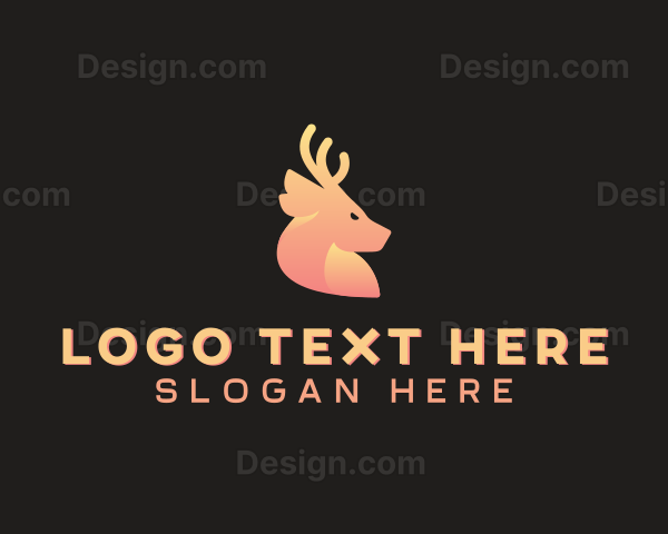 Gradient Deer Antlers Logo