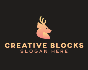 Gradient Deer Antlers logo design