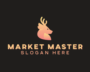 Gradient Deer Antlers logo design