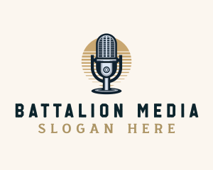 Radio Media Microphone logo design