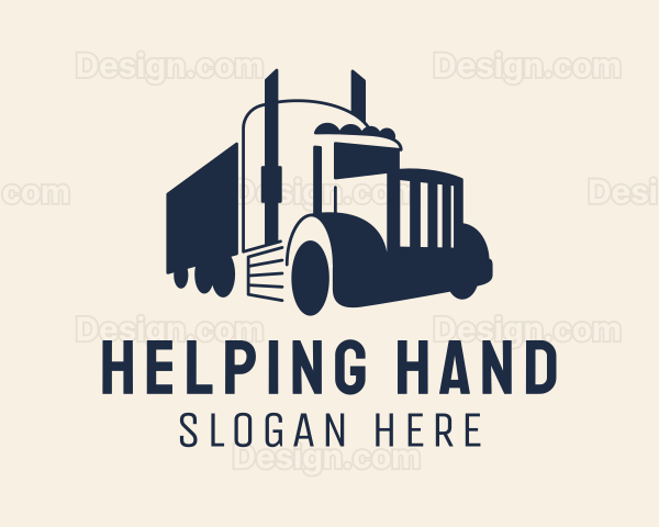 Blue Freight Truck Logo