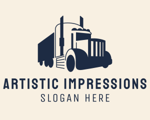 Blue Freight Truck logo design