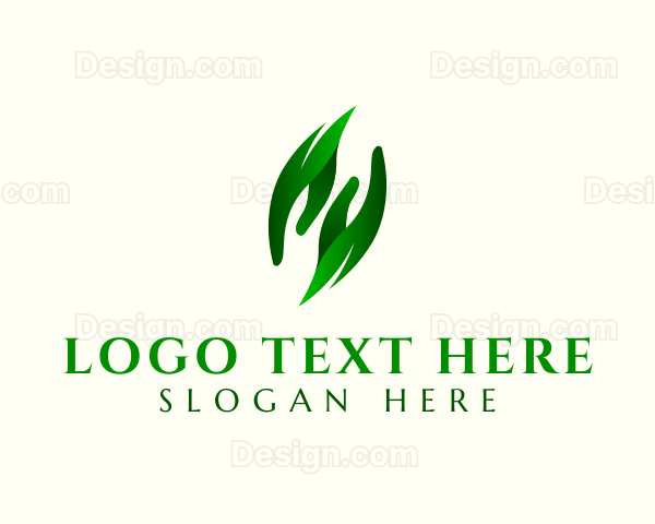 Eco Hand Leaves Logo