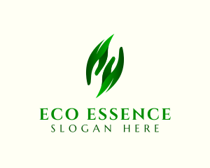 Eco Hand Leaves logo design