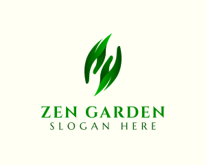 Eco Hand Leaves logo design