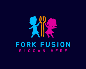 Boy Girl Fork logo design