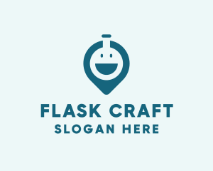 Flask Healthcare Pin logo design