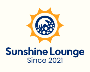 Sun Beach Waves  logo design