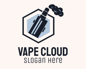 Hexagon Vape Smoke logo design