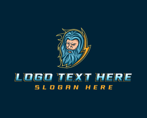 Zeus Thunder God logo design