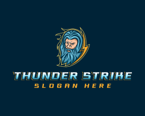 Zeus Thunder God logo design