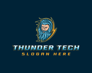 Zeus Thunder God logo design