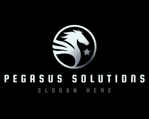  Pegasus Horse Wings logo design