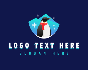 Snow Penguin Animal logo
