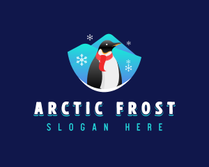 Snow Penguin Animal logo design