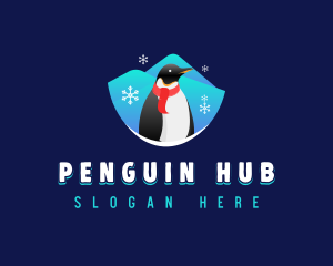 Snow Penguin Animal logo
