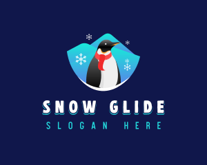 Snow Penguin Animal logo design