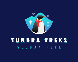 Snow Penguin Animal logo design