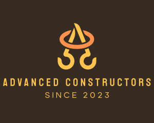 Construction Crane Letter A logo design