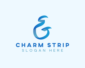 Ribbon Strip Ampersand logo design