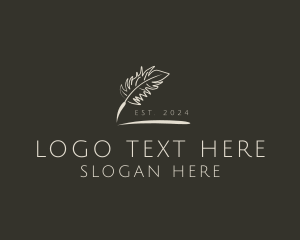 Scibble Feather Pen logo design