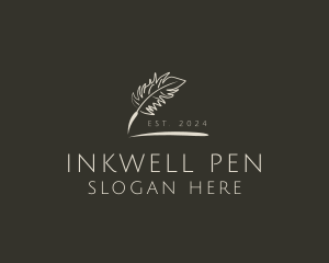 Scibble Feather Pen logo design