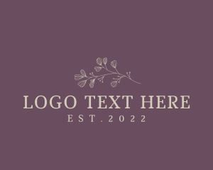 Aesthetic Minimal Floral Wordmark logo design