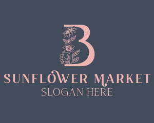 Sunflower Beauty Letter B logo