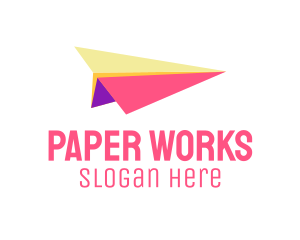 Coloful Paper Plane logo design