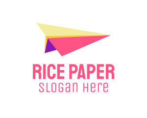 Coloful Paper Plane logo design