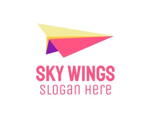 Coloful Paper Plane logo design